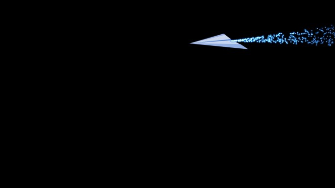 蓝色纸飞机粒子拖尾多角度运动通道08