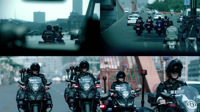 【4K】民警骑摩托车巡逻