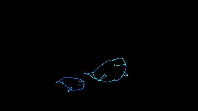 激光投影 鱼群 全息投影 山体投影