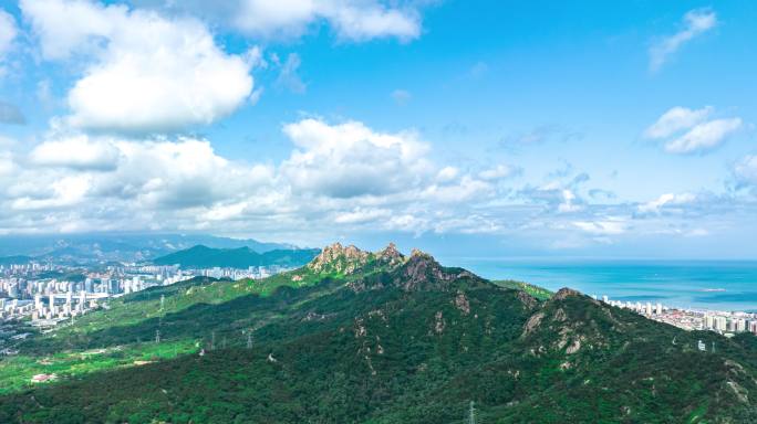 青岛浮山航拍延时风光4k