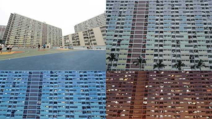 香港最大公租屋由白天到傍晚的过程(2条）
