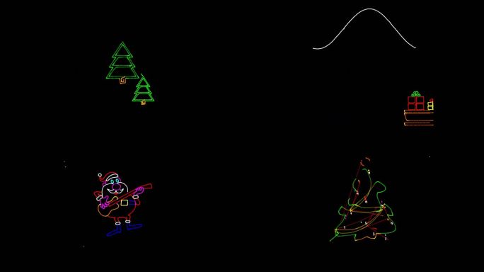 激光投影 圣诞节元素 全息投影 山体投影