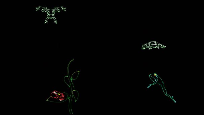 激光投影 青蛙 全息投影 山体投影