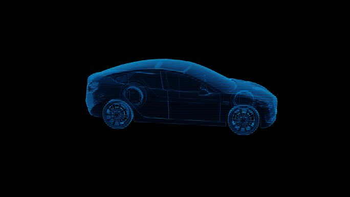 特斯拉Model 3汽车全息投影旋转透明