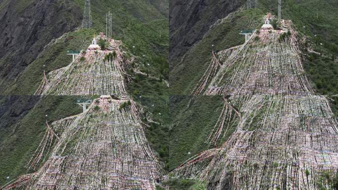 四川阿坝理县甘堡藏寨航拍-01