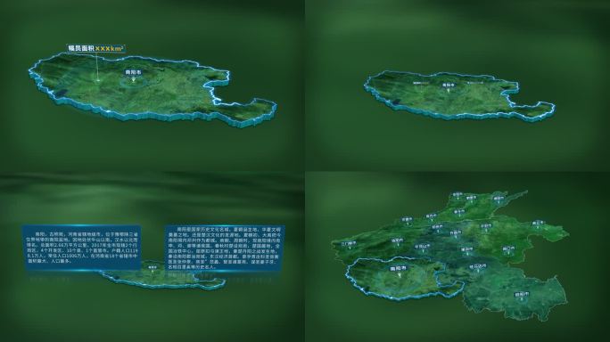 4K大气河南省南阳市面积人口基本信息展示