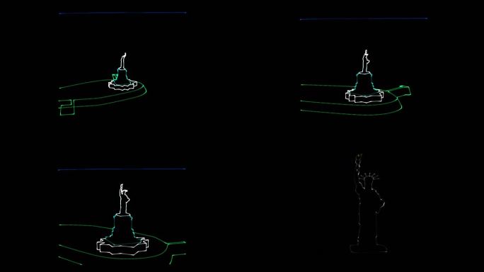 激光投影 美国 自由女神像 山体投影
