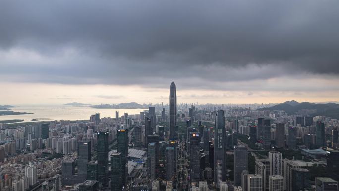 深圳福田中心区乌云蔽日暴雨前夕延时