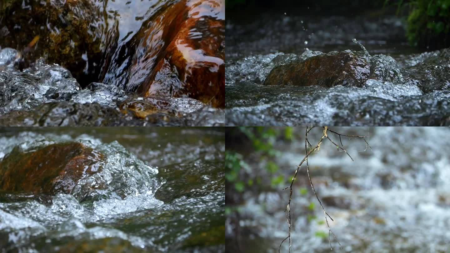 清澈的山泉溪流