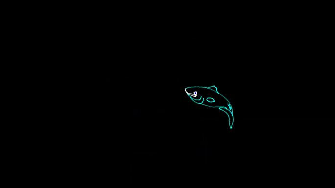 激光投影 大鱼 全息投影 山体投影