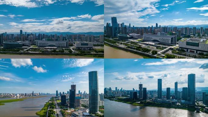 2023南昌城市地标航拍延时摄影
