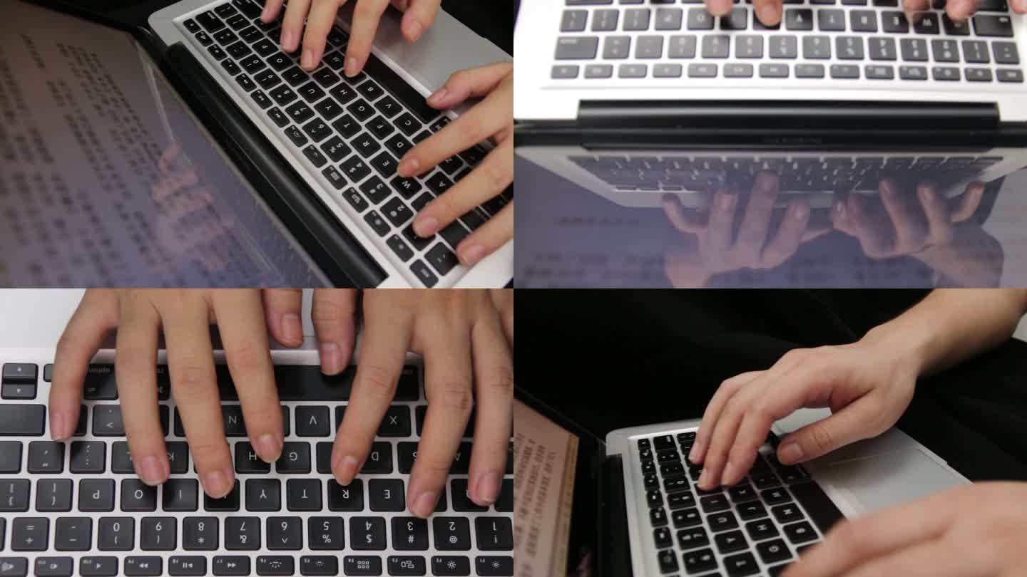 【原创实拍】笔记本电脑键盘双手打字