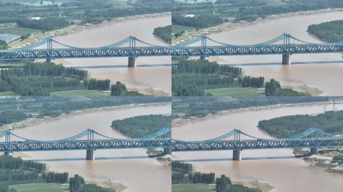 4K原素材-航拍济南黄河上的桥