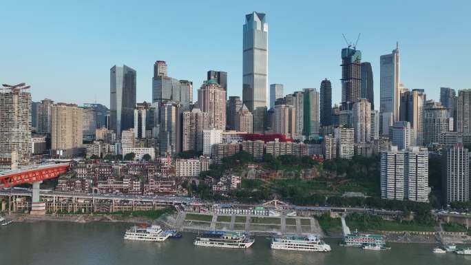 重庆CBD建筑群航拍