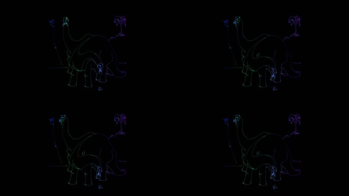 激光投影 恐龙 全息投影 山体投影