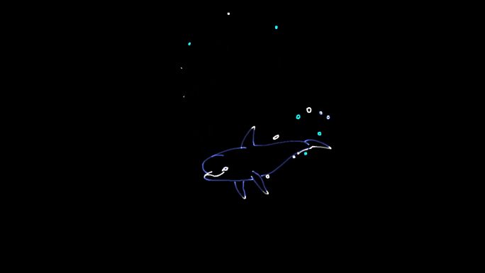 激光投影 海豚 全息投影 山体投影