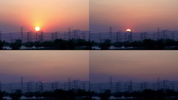 电塔 输电线路 电塔日落 电塔夕阳 电力