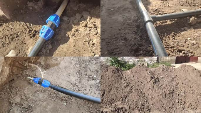 农村 水管 改造 挖沟 换管道 农村吃水