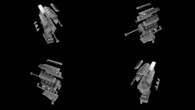 发动机拆散展示