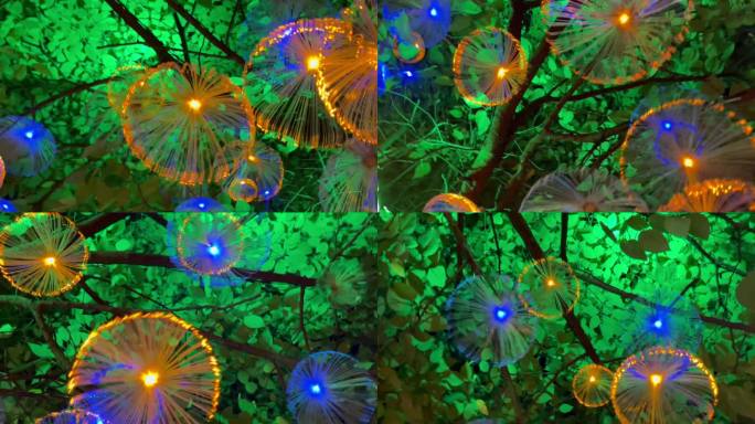 仰视水母灯树木亮化