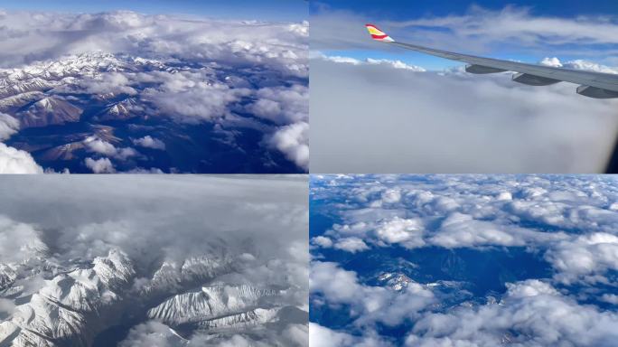 飞机悬窗  雪山  云