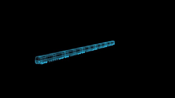 蓝色科技全息动车火车循环带通道