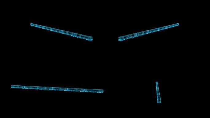 蓝色科技全息动车火车城际循环带通道