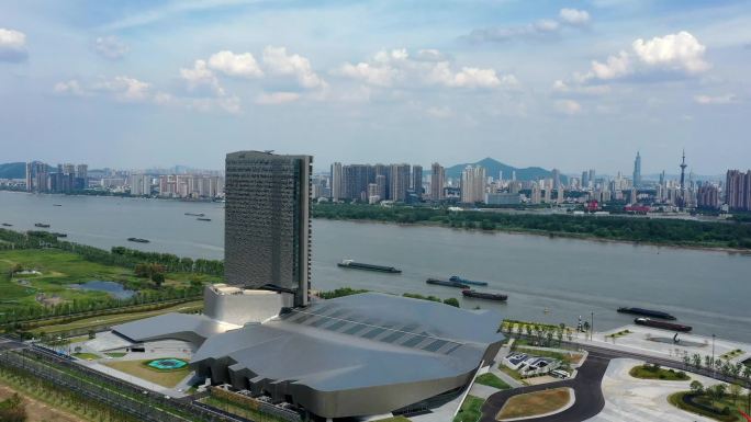 南京扬子江国际会议中心航拍延时
