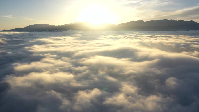 日出云海 太阳  移动的云 云海 贺兰山