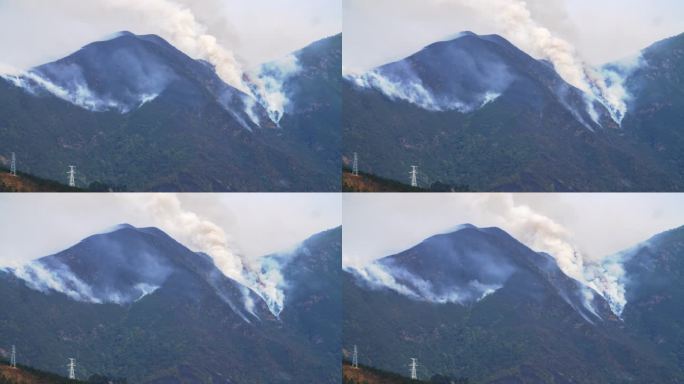 大凉山森林火情山火灾害