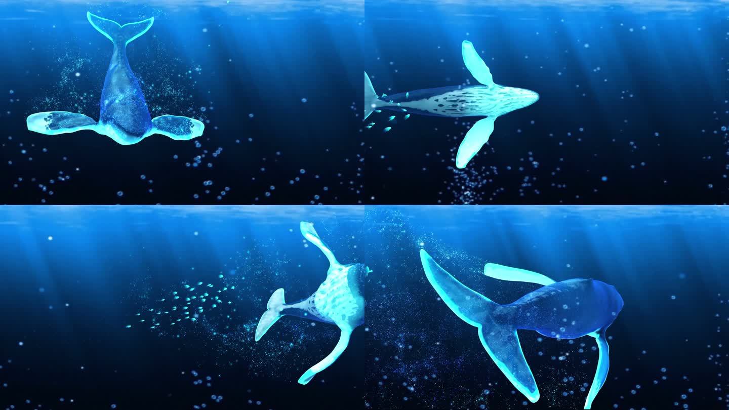 海底世界全息蓝鲸