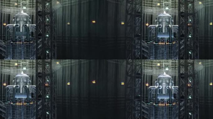 火箭发射器宇宙飞船启动动画概念科幻场景