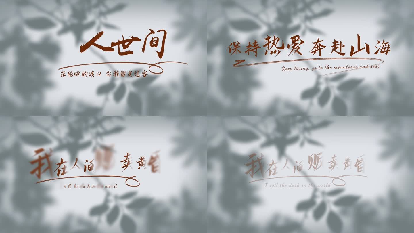 【原创4K】纪录片文艺文字字幕片头