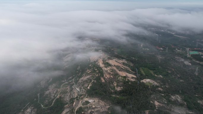 环绕延时云海山峰