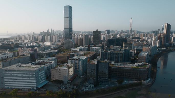 深圳福田河套视频香港眺望深圳高楼