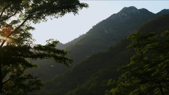 泰山景区缆车延时摄影