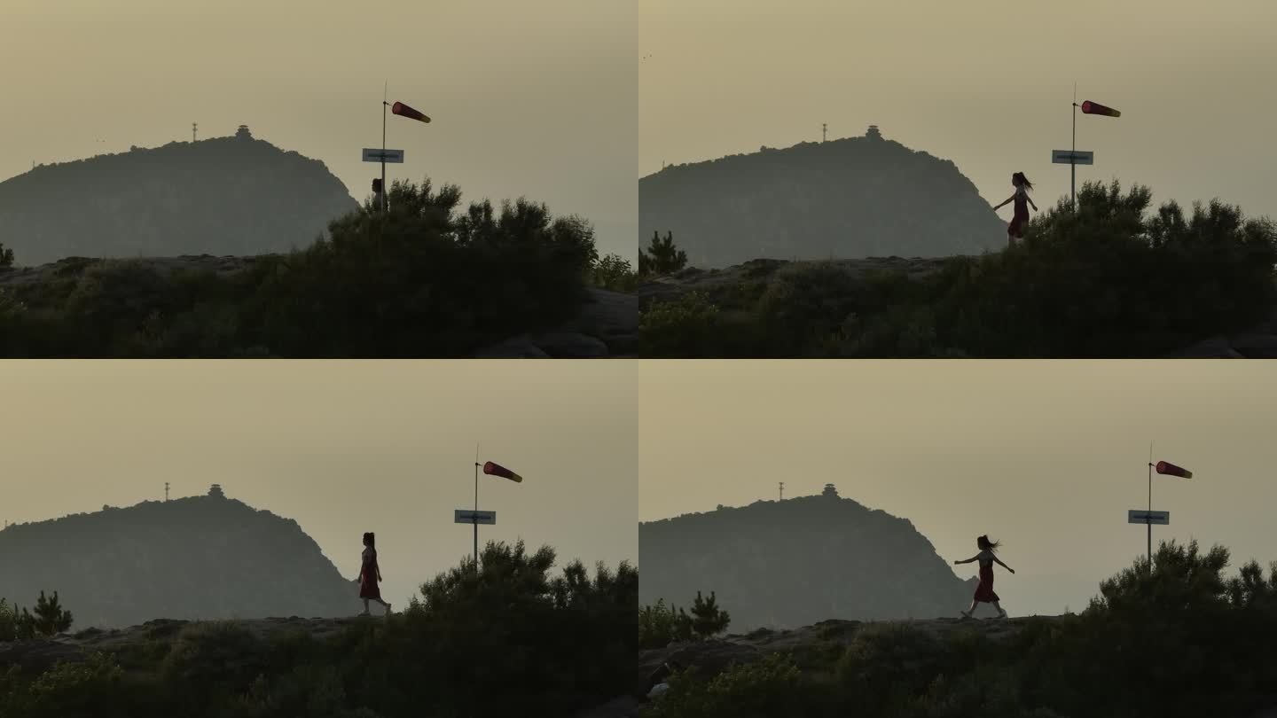 大山日出日落夕阳晚霞航拍