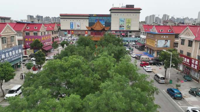 河南禹州一峰城市广场中药材专业市场航拍