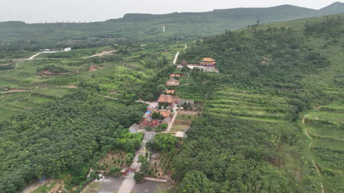 河南许昌禹州风景名胜历史古迹禹王庙航拍