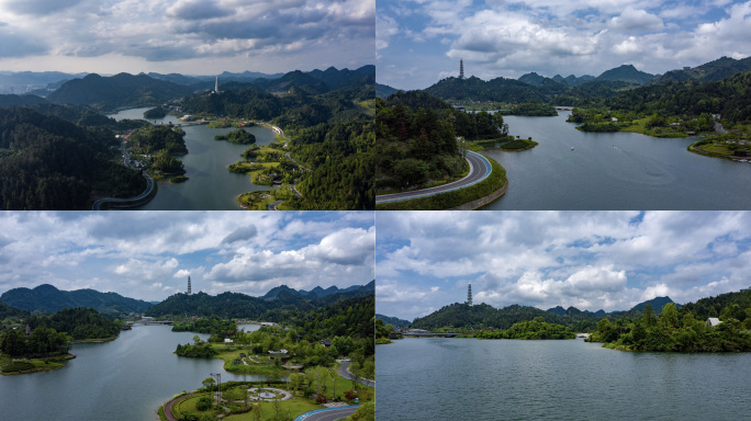 贵州生态公园都匀绿博园航拍城市宣传素材