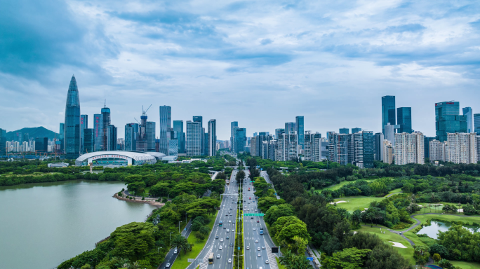 深圳市南山区滨海大道航拍延时