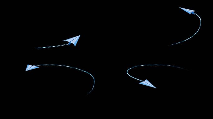 蓝色纸飞机粒子线条多角度运动通道11