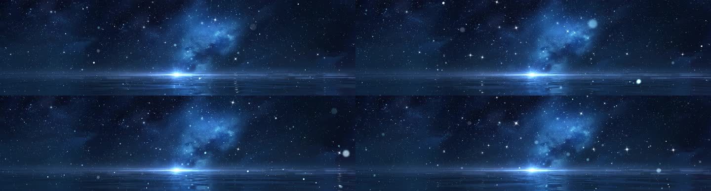 8K宽屏蓝色唯美星辰大海-无缝循环