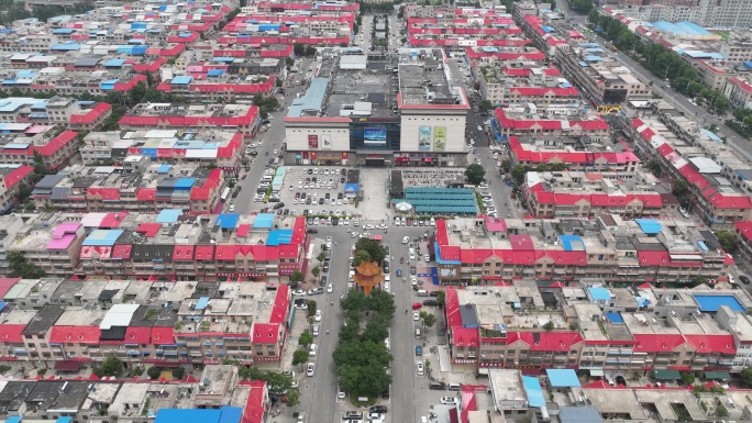 河南禹州一峰城市广场中药材专业市场航拍