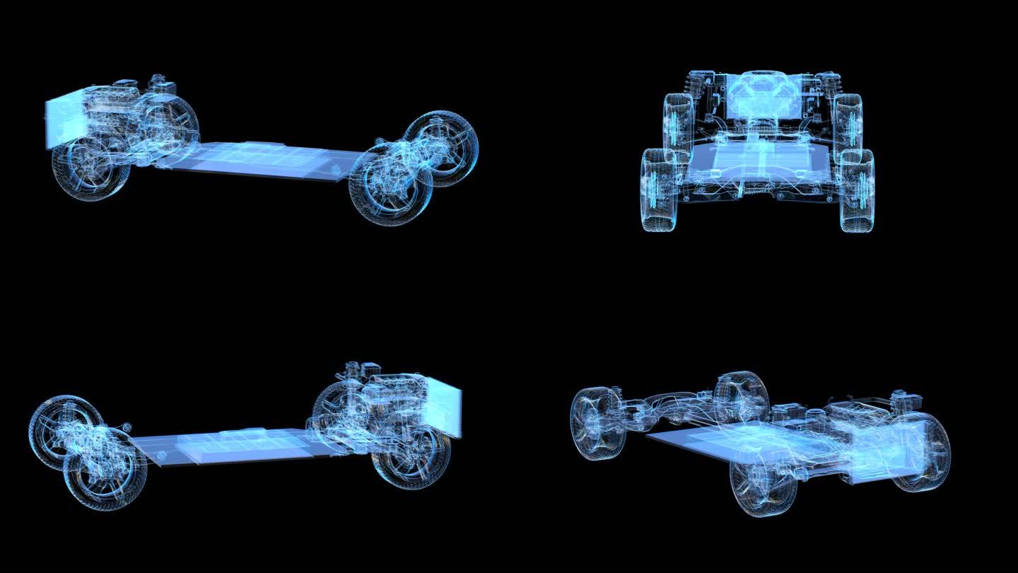 汽车底盘科技全息通道素材