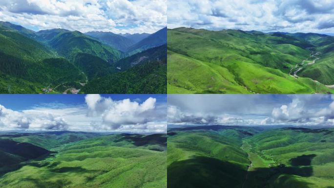 崇山峻岭山川河流绿水青山高原草地