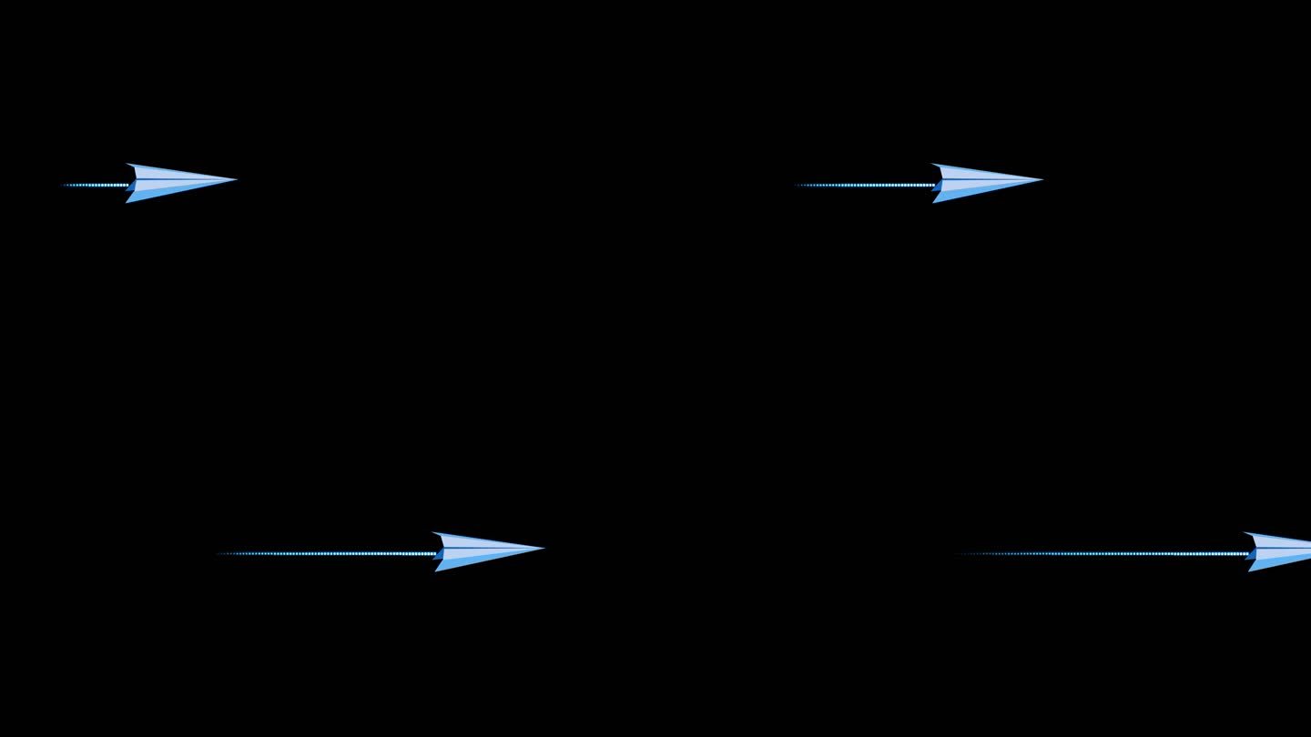 蓝色纸飞机粒子线条多角度运动通道07