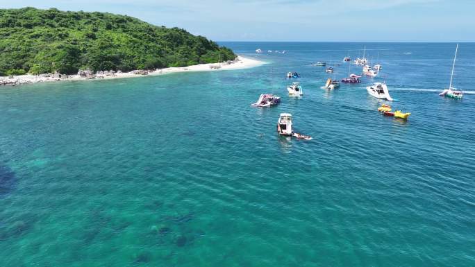 4K海南万宁石梅湾加井岛航拍