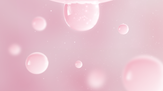 粉色水滴精华DNA分子化妆品基因生物工程