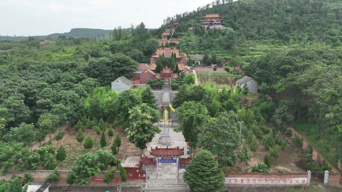 河南许昌禹州风景名胜历史古迹禹王庙航拍